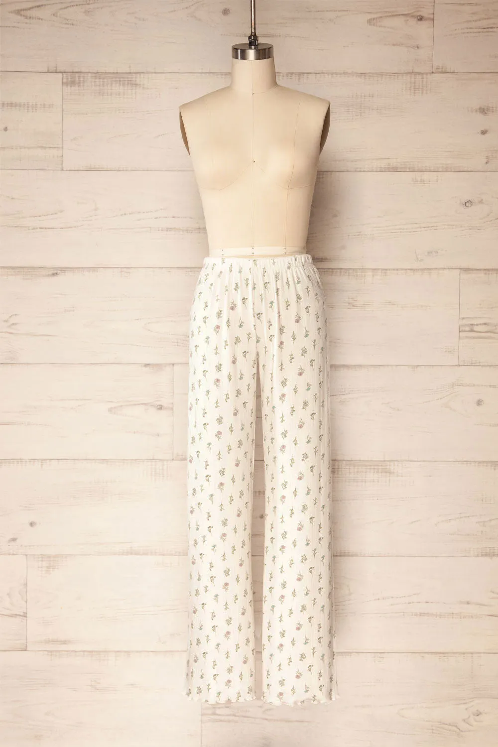 Sabrinette | Ivory Pajama Pants with Floral Pattern sold by Boutique 1861