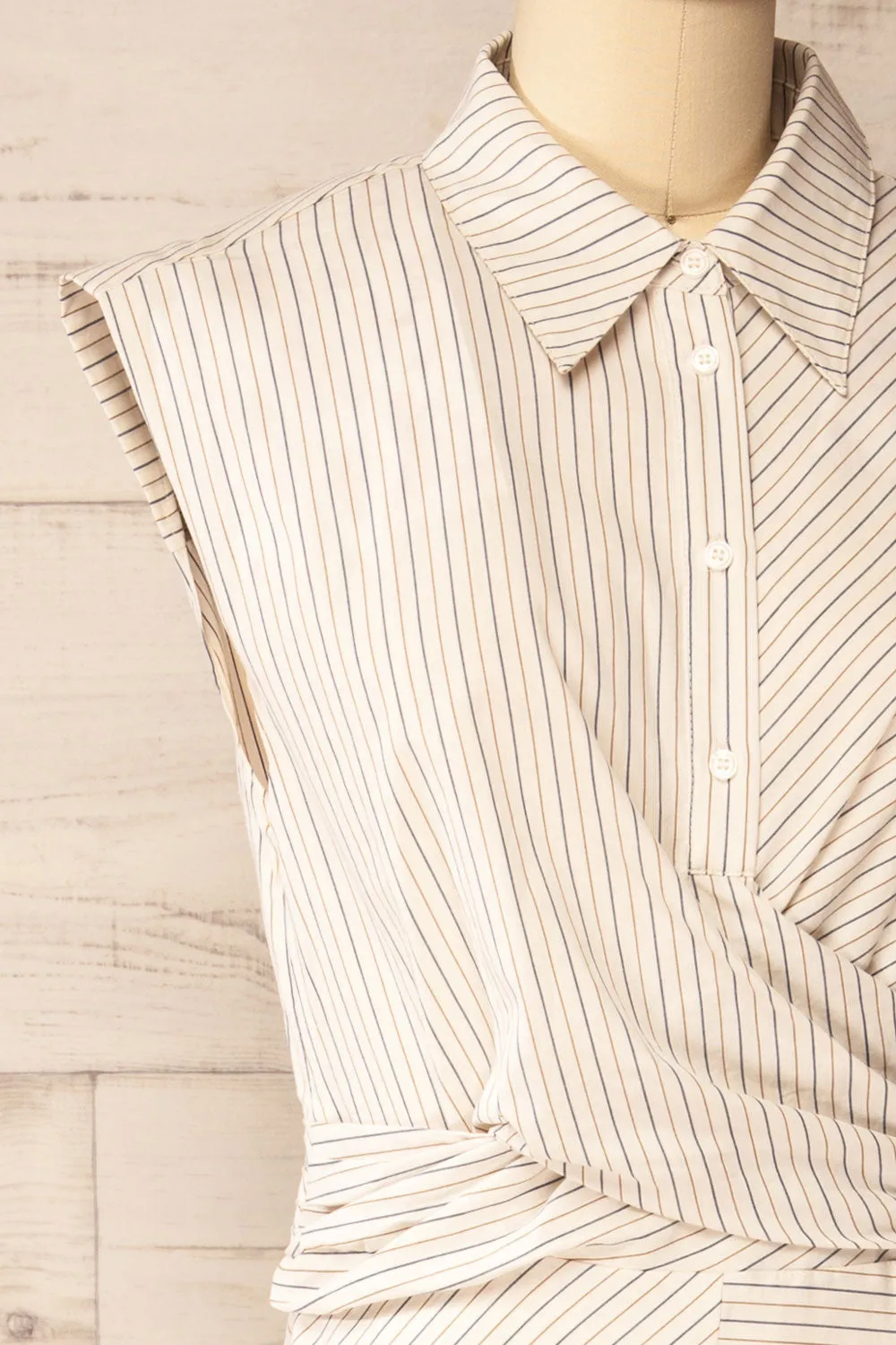 Astou | Striped Sleeveless Shirt Dress sold by Boutique 1861 product image thumbnail 5