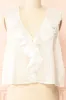 Aristote | White Sleeveless Top with Ruffles and Lace sold by Boutique 1861