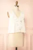 Aristote | White Sleeveless Top with Ruffles and Lace sold by Boutique 1861