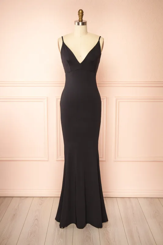 Gabriela Black | Mermaid Dress with Open Back sold by Boutique 1861