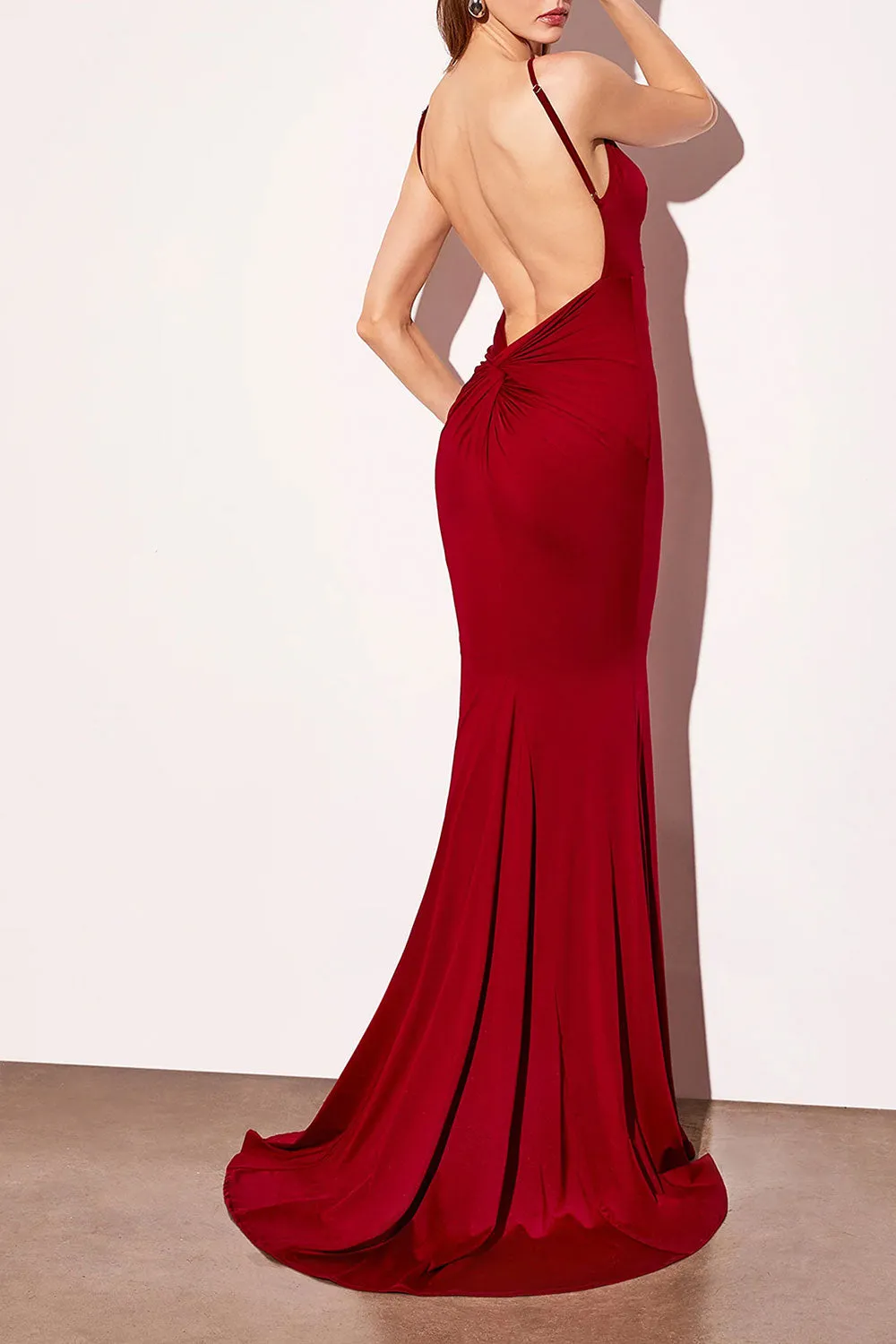 Gabriela Burgundy | Mermaid Dress with Open Back sold by Boutique 1861 product image thumbnail 3