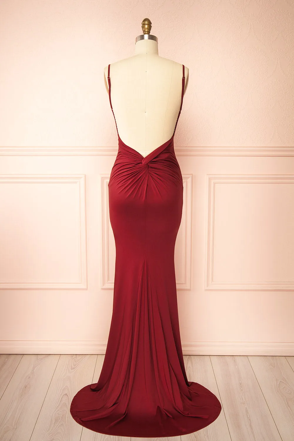 Gabriela Burgundy | Mermaid Dress with Open Back sold by Boutique 1861 product image thumbnail 5