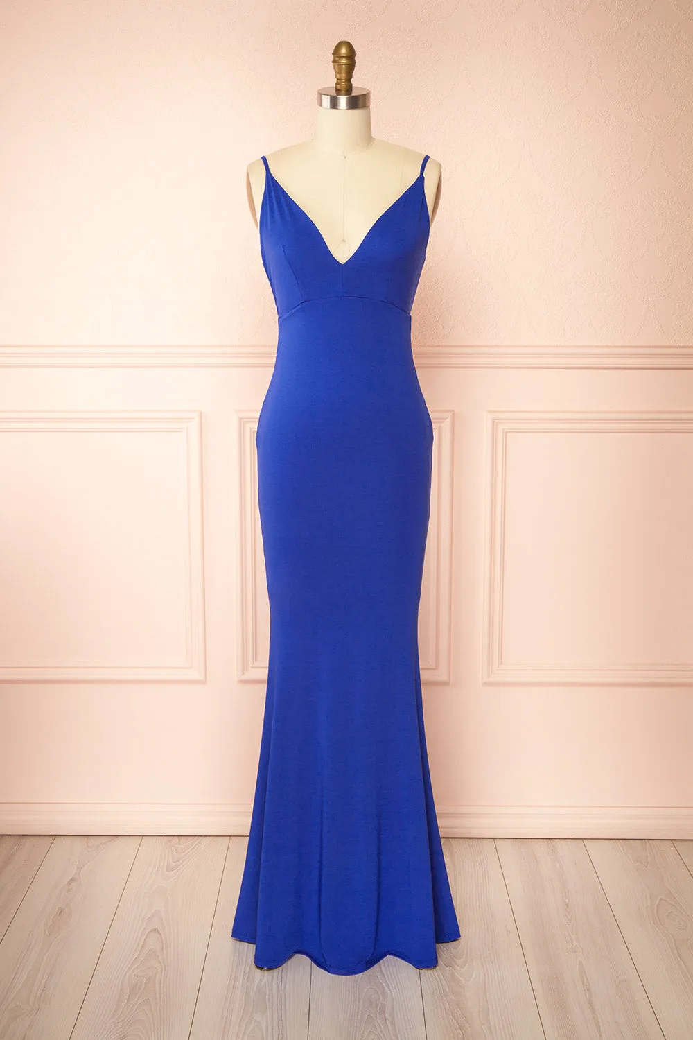Gabriela Royal Blue | Mermaid Dress with Open Back sold by Boutique 1861