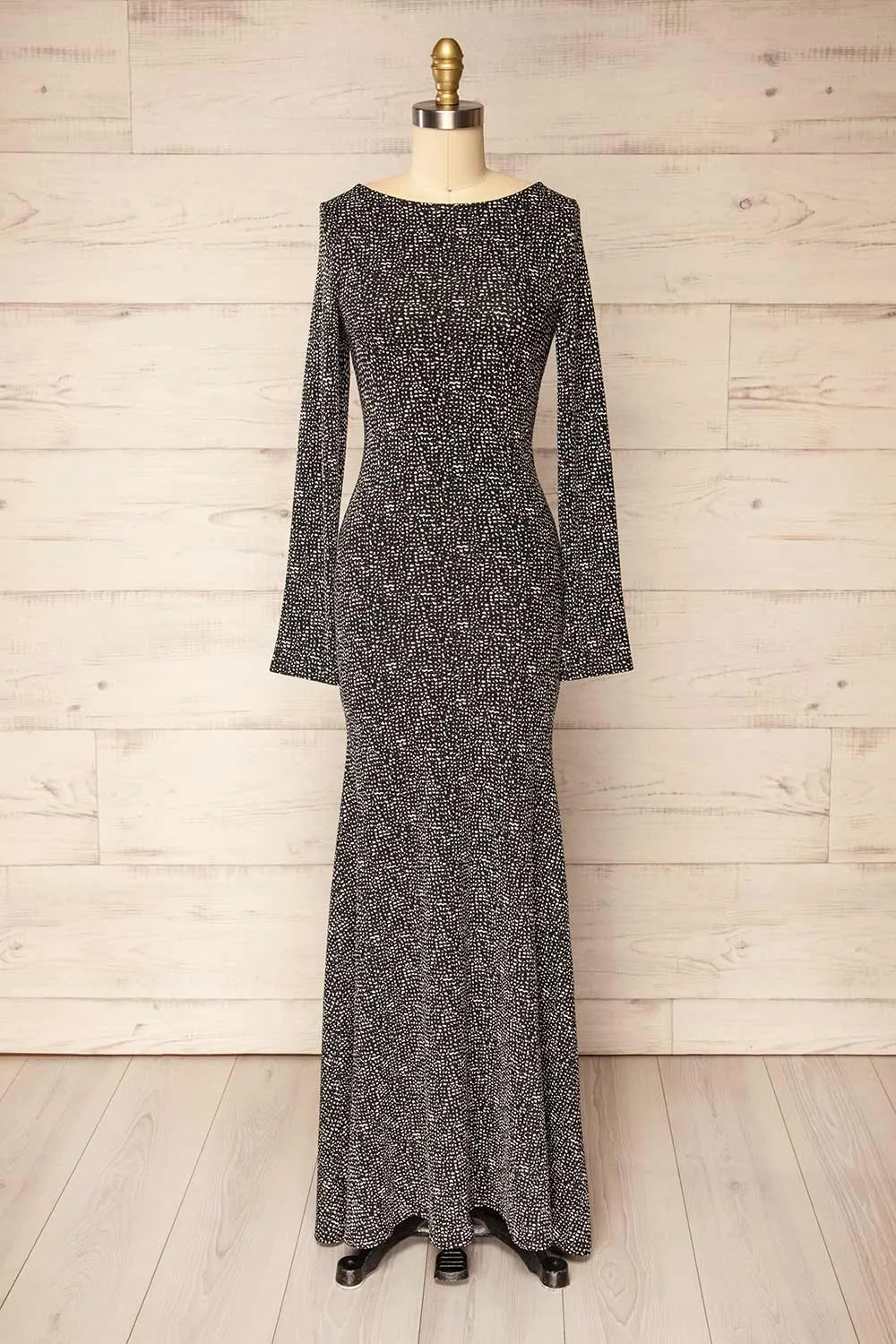 Sophya Black | Long Sleeved Mermaid Maxi Dress sold by Boutique 1861