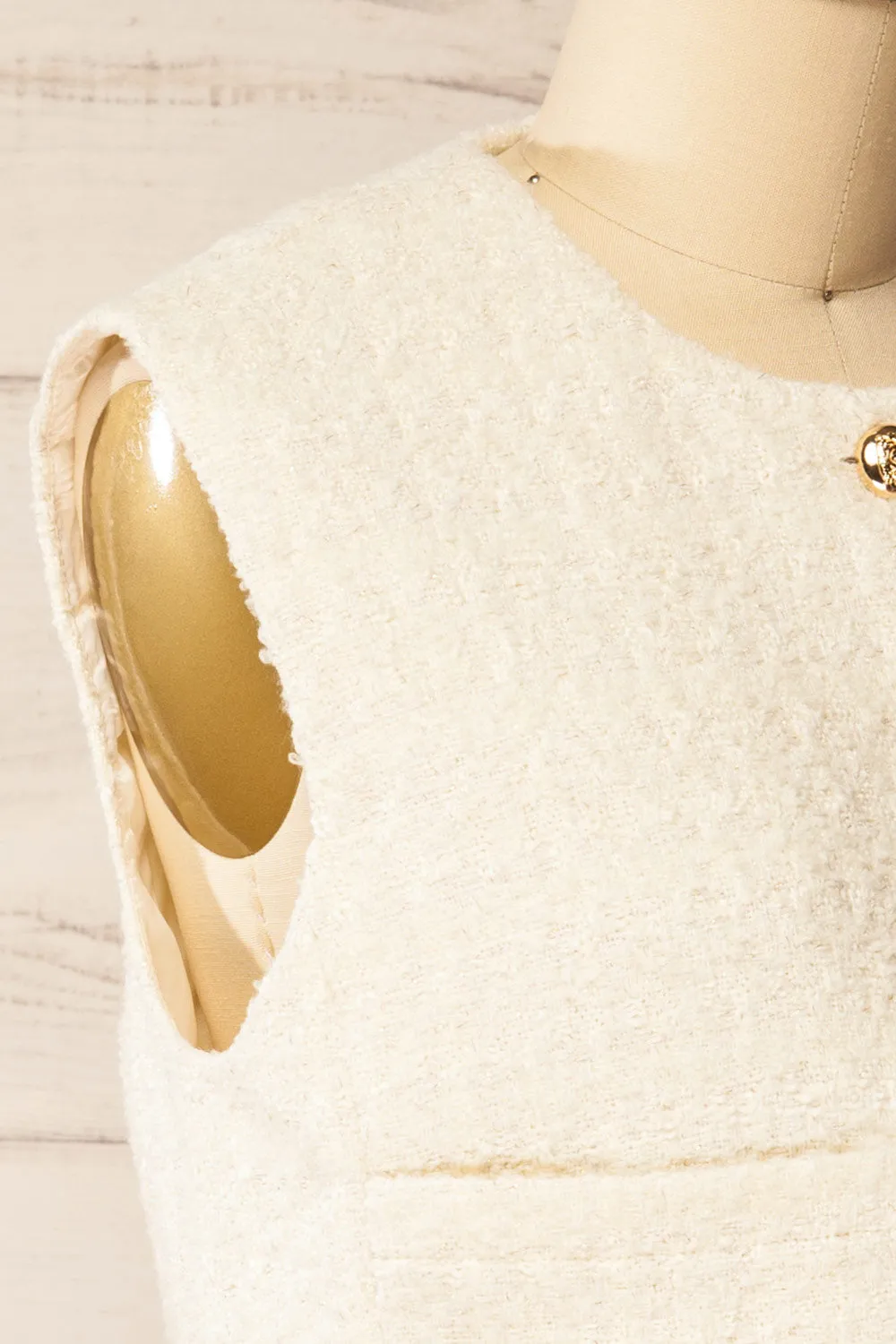 Honcho | White Sleeveless Tweed Top sold by Boutique 1861 product image thumbnail 4