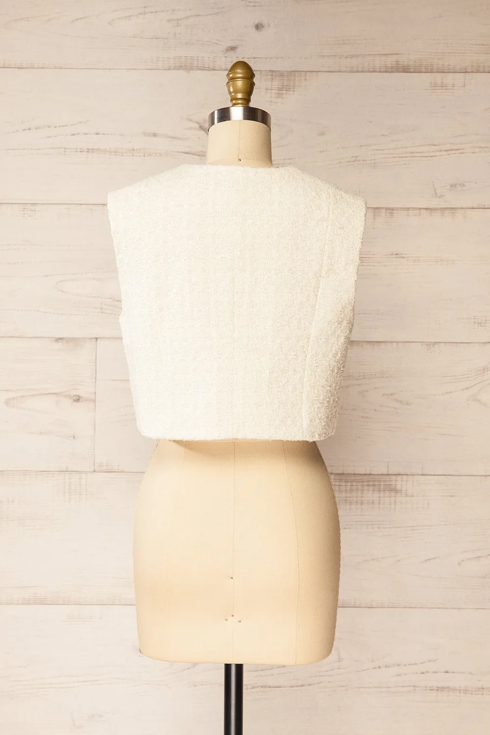 Honcho | White Sleeveless Tweed Top sold by Boutique 1861 product image thumbnail 5