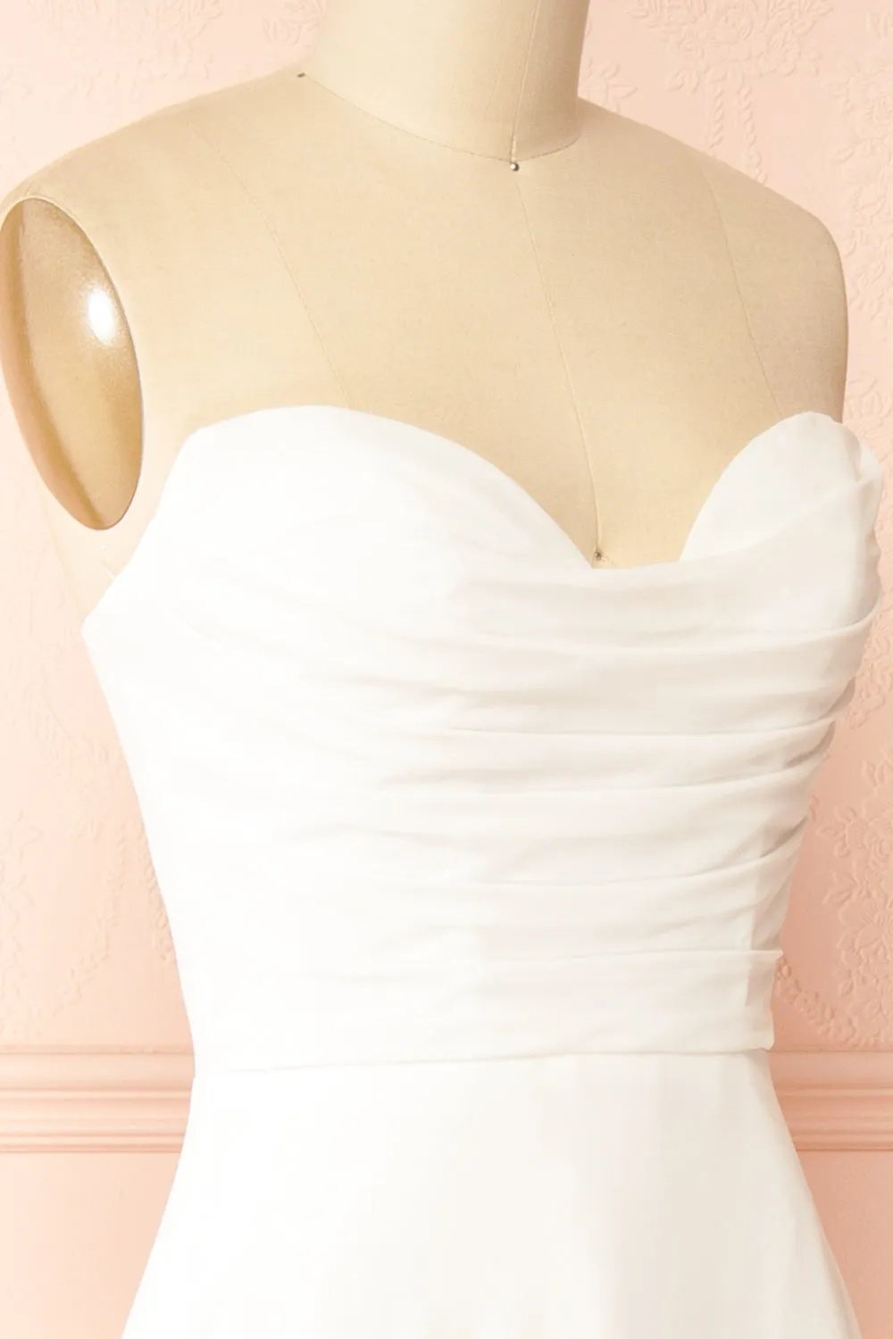 Jannah | Chiffon White Maxi Bridal Dress with Sweetheart Neckline sold by Boutique 1861 product image thumbnail 5