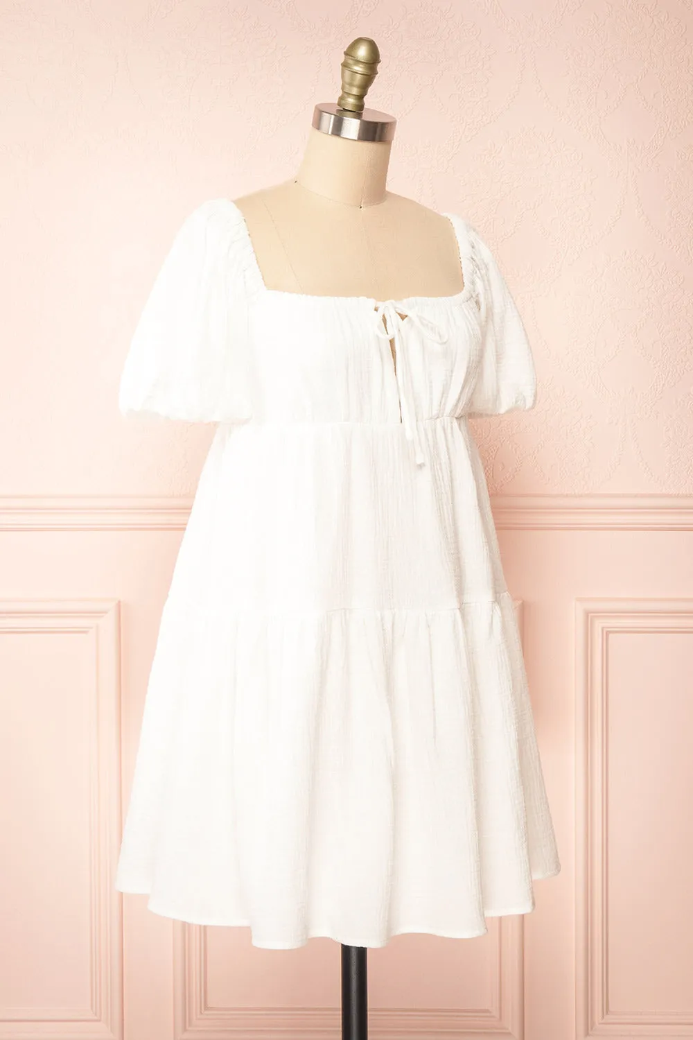 Jenna | Short Tiered White Dress sold by Boutique 1861 product image thumbnail 4