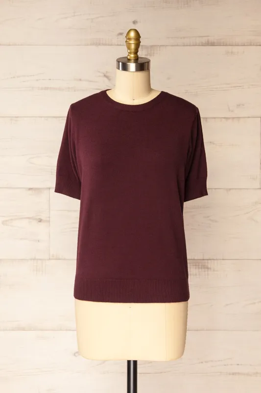 Cankaya | Burgundy Soft Knit Top sold by Boutique 1861