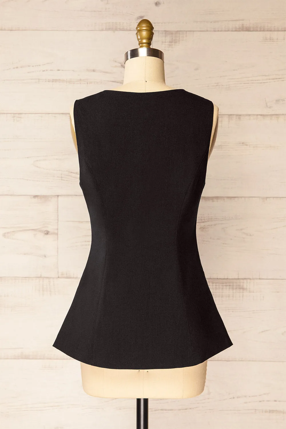 Danda Black | Longline Button-Down Vest Top sold by Boutique 1861 product image thumbnail 5