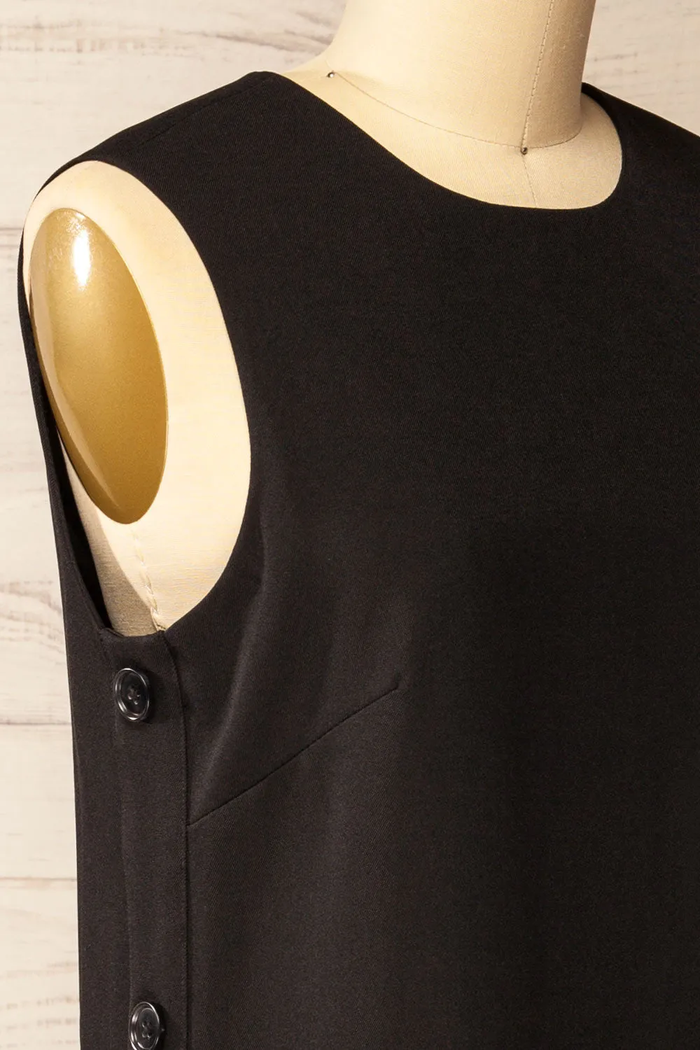 Phedi Black | Sleeveless Dress with Button Detailing sold by Boutique 1861 product image thumbnail 4