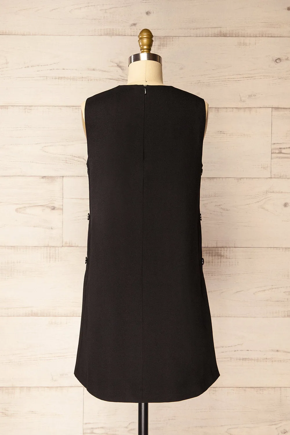Phedi Black | Sleeveless Dress with Button Detailing sold by Boutique 1861 product image thumbnail 5