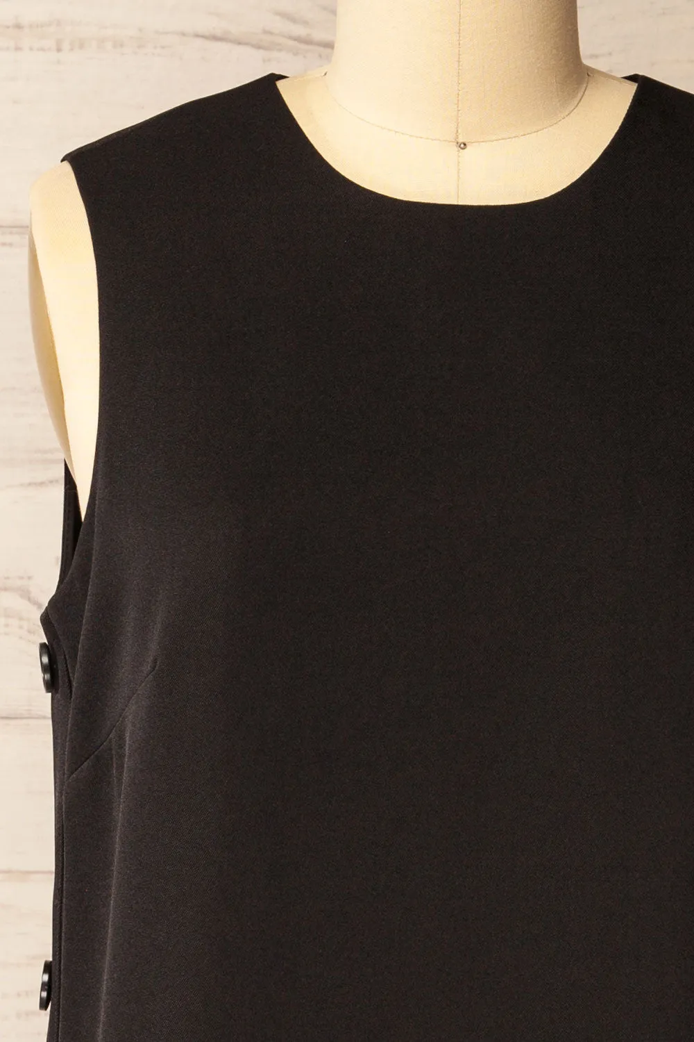 Phedi Black | Sleeveless Dress with Button Detailing sold by Boutique 1861 product image thumbnail 2