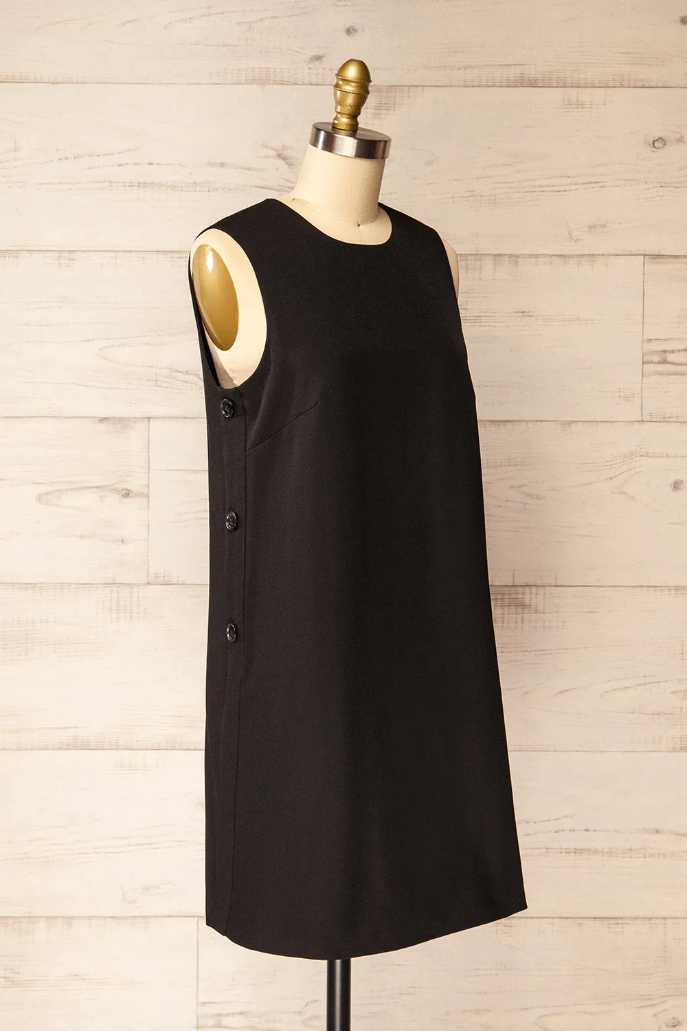 Phedi Black | Sleeveless Dress with Button Detailing sold by Boutique 1861 product image thumbnail 3