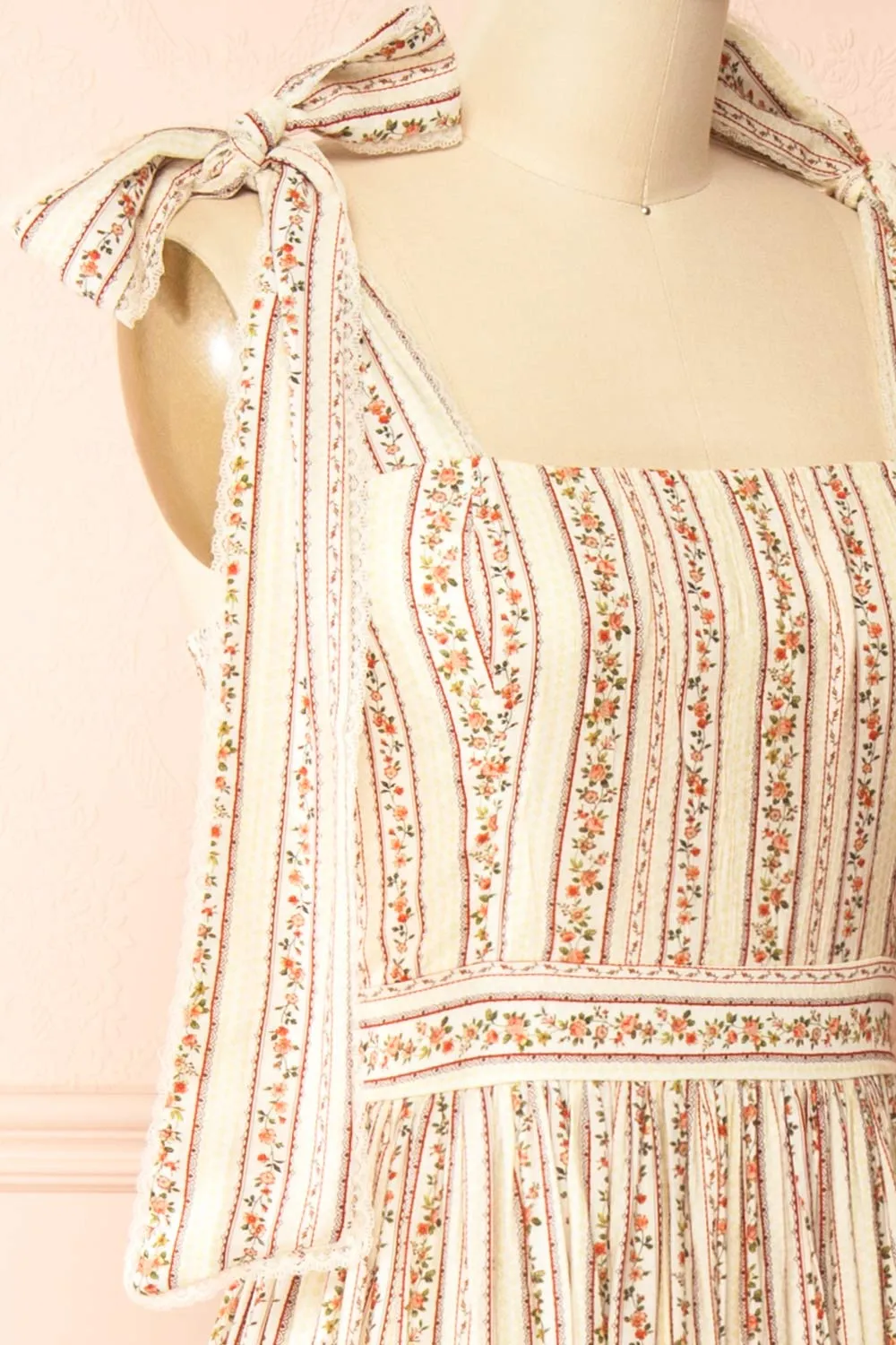 Sachiko | Long Floral Dress with Tie-Up Straps sold by Boutique 1861 product image thumbnail 5