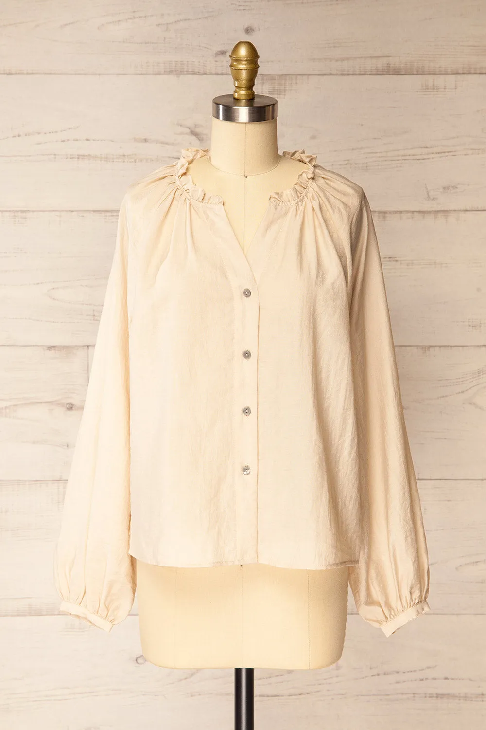 Bologna | Ovesized Faux Linen Blouse sold by Boutique 1861