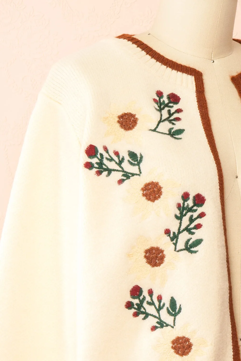 Dorianna Ivory | Floral Embroidered Cardigan sold by Boutique 1861 product image thumbnail 4
