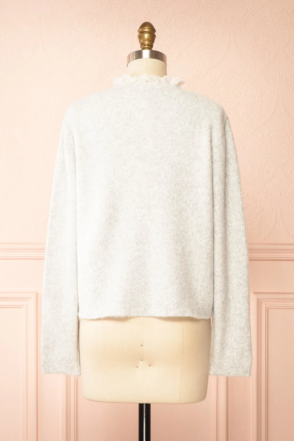 Zamina | Grey Cardigan with Ruffles Trim sold by Boutique 1861 product image thumbnail 5