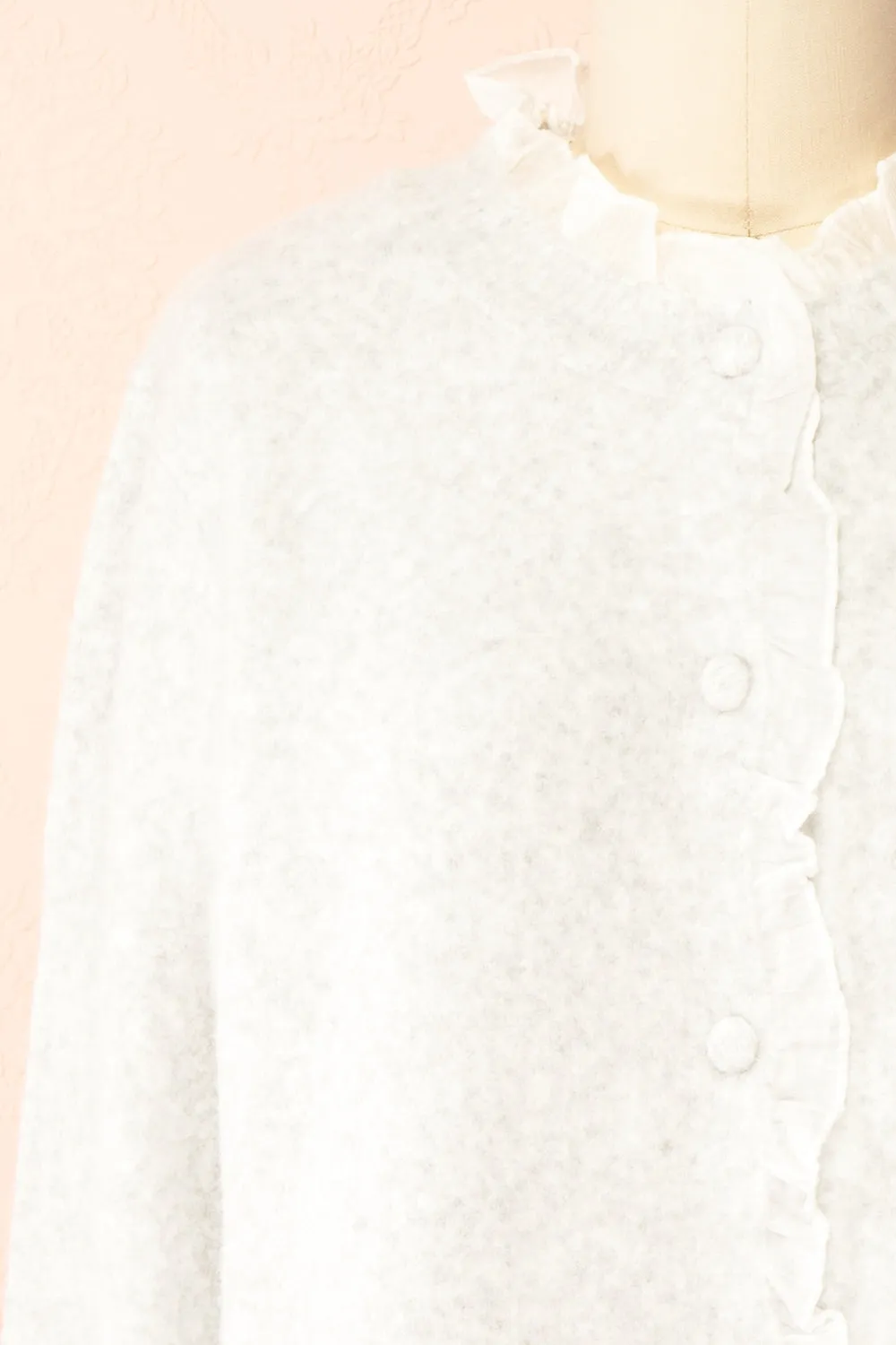 Zamina | Grey Cardigan with Ruffles Trim sold by Boutique 1861 product image thumbnail 2