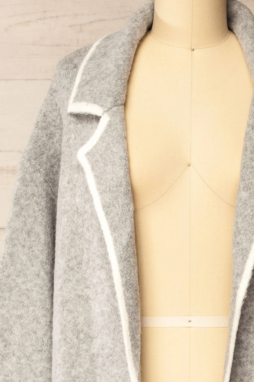 Hull Grey | Knitted Jacket with Contrasting Border sold by Boutique 1861 product image thumbnail 2