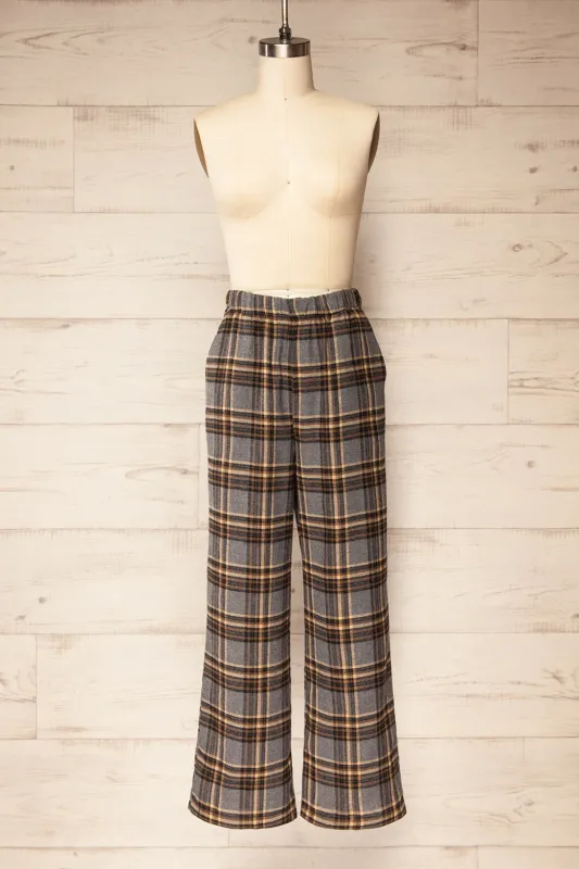 Machermo | Plaid Wide Leg Pants sold by Boutique 1861