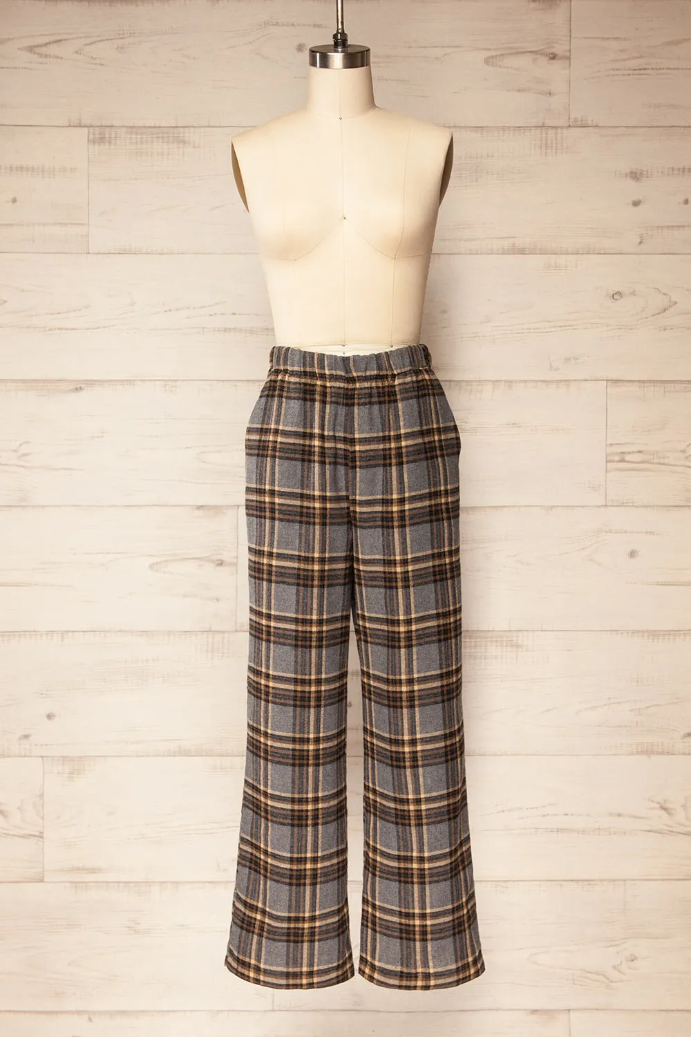 Machermo | Plaid Wide Leg Pants sold by Boutique 1861