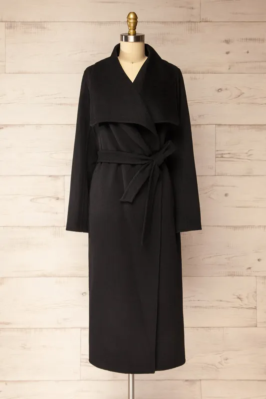 Marius | Long Black Wool Coat by Soia & Kyo sold by Boutique 1861