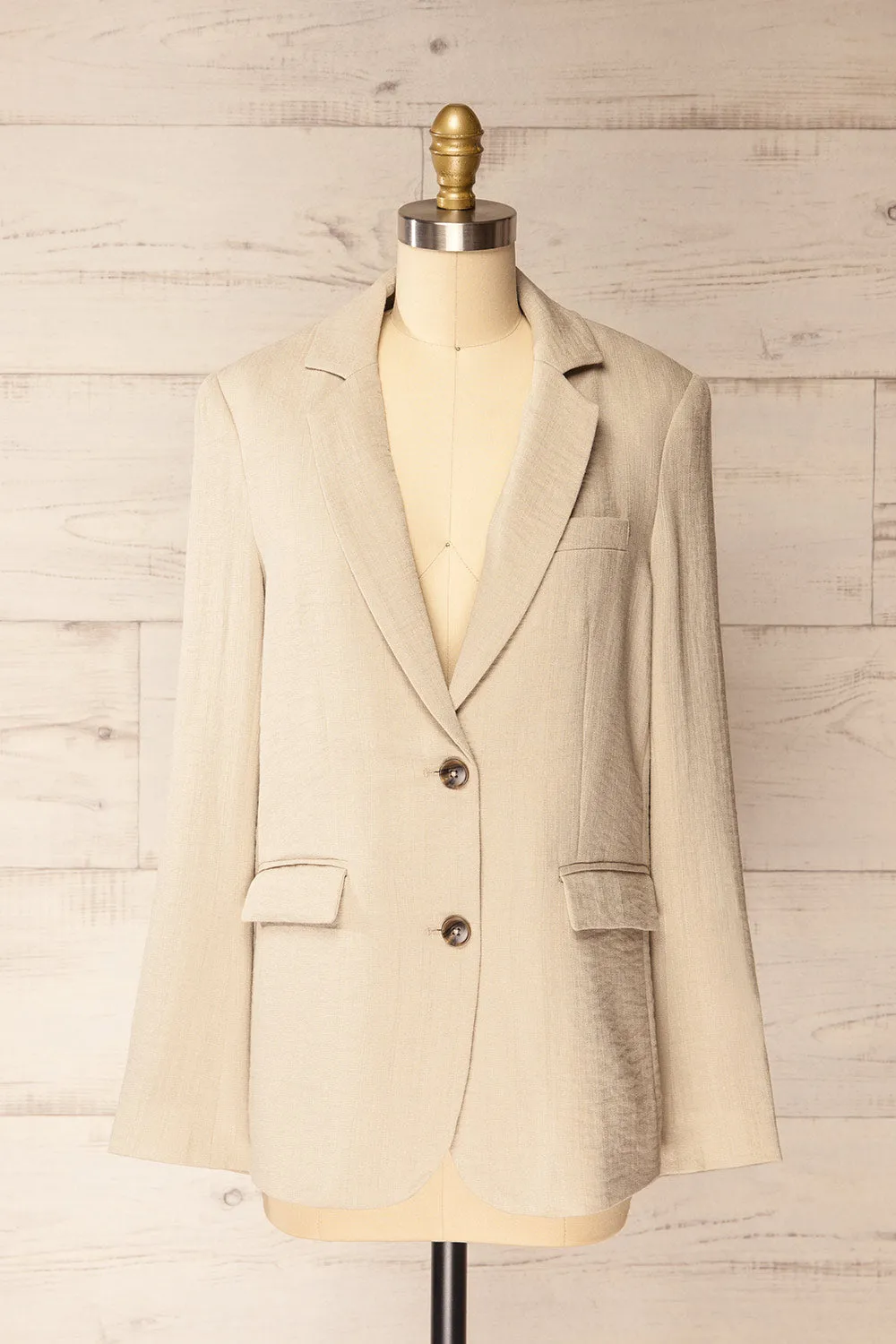 Norak | Textured Beige Blazer sold by Boutique 1861