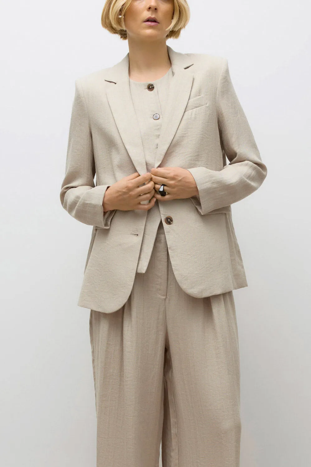 Norak | Textured Beige Blazer sold by Boutique 1861 product image thumbnail 5