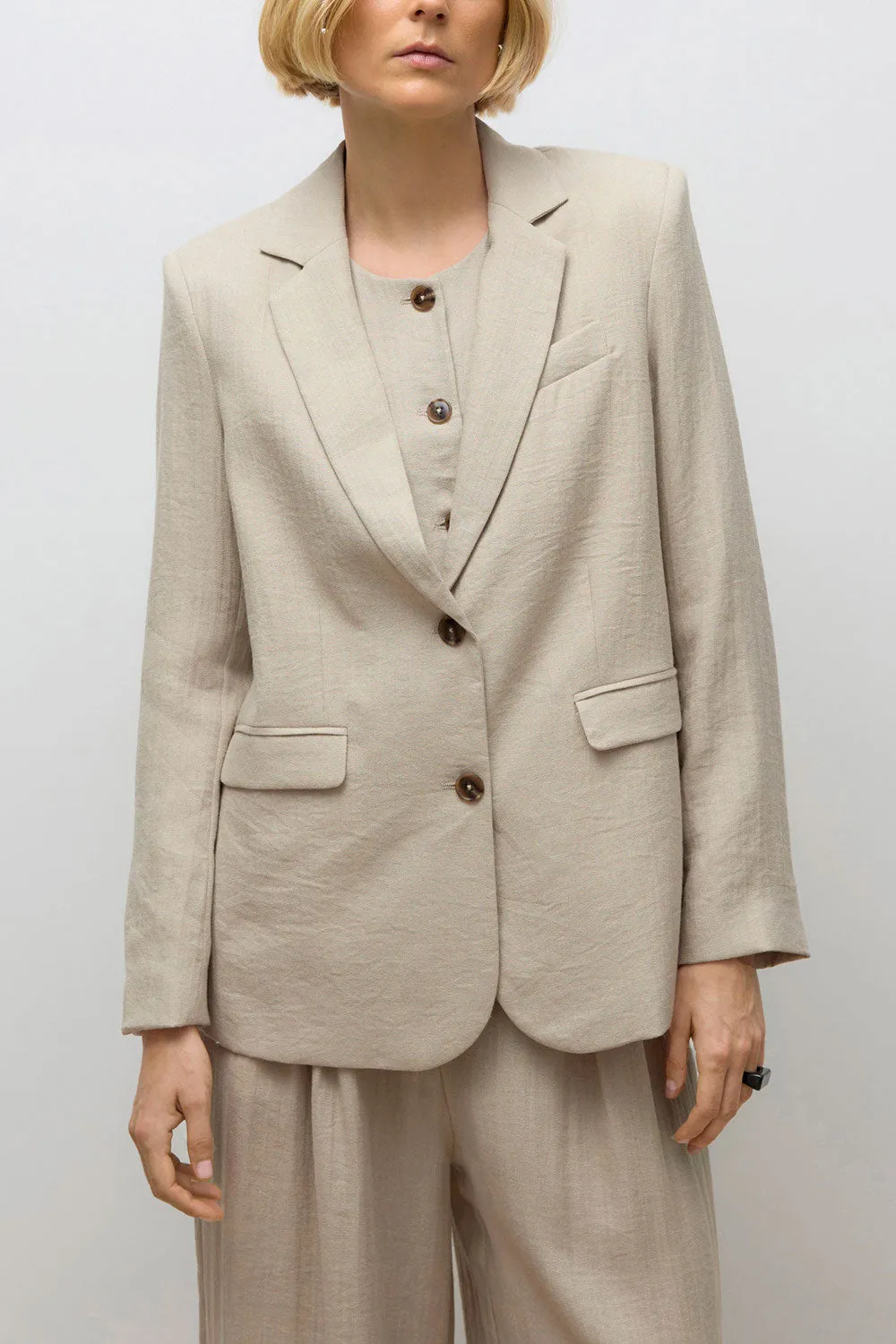 Norak | Textured Beige Blazer sold by Boutique 1861 product image thumbnail 4