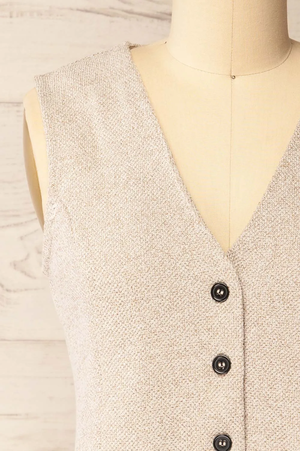 Indio Beige | Button-Up Knit Vest sold by Boutique 1861 product image thumbnail 3
