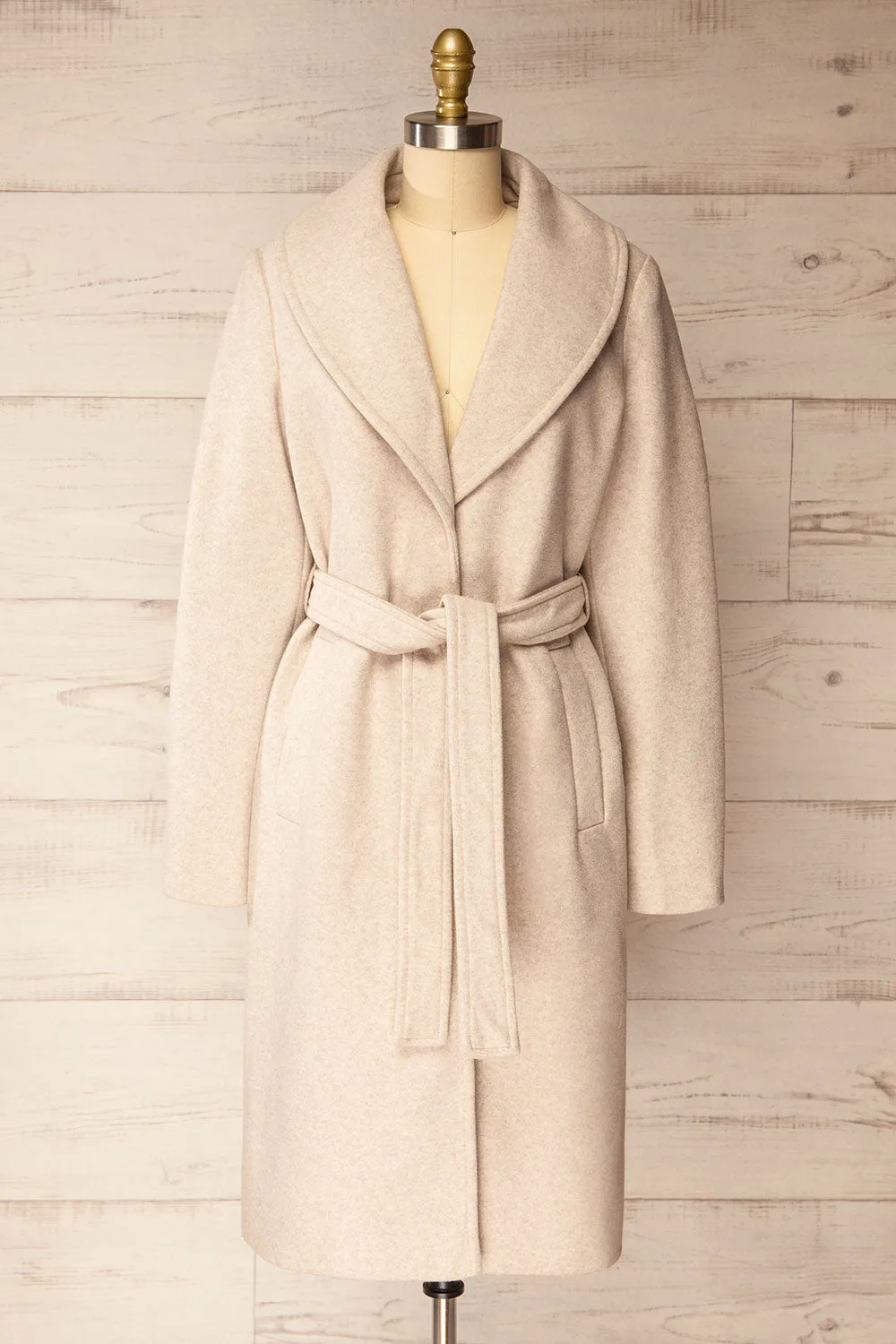 Veracruz | Beige Coat with Faux Fur Collar sold by Boutique 1861 product image thumbnail 3