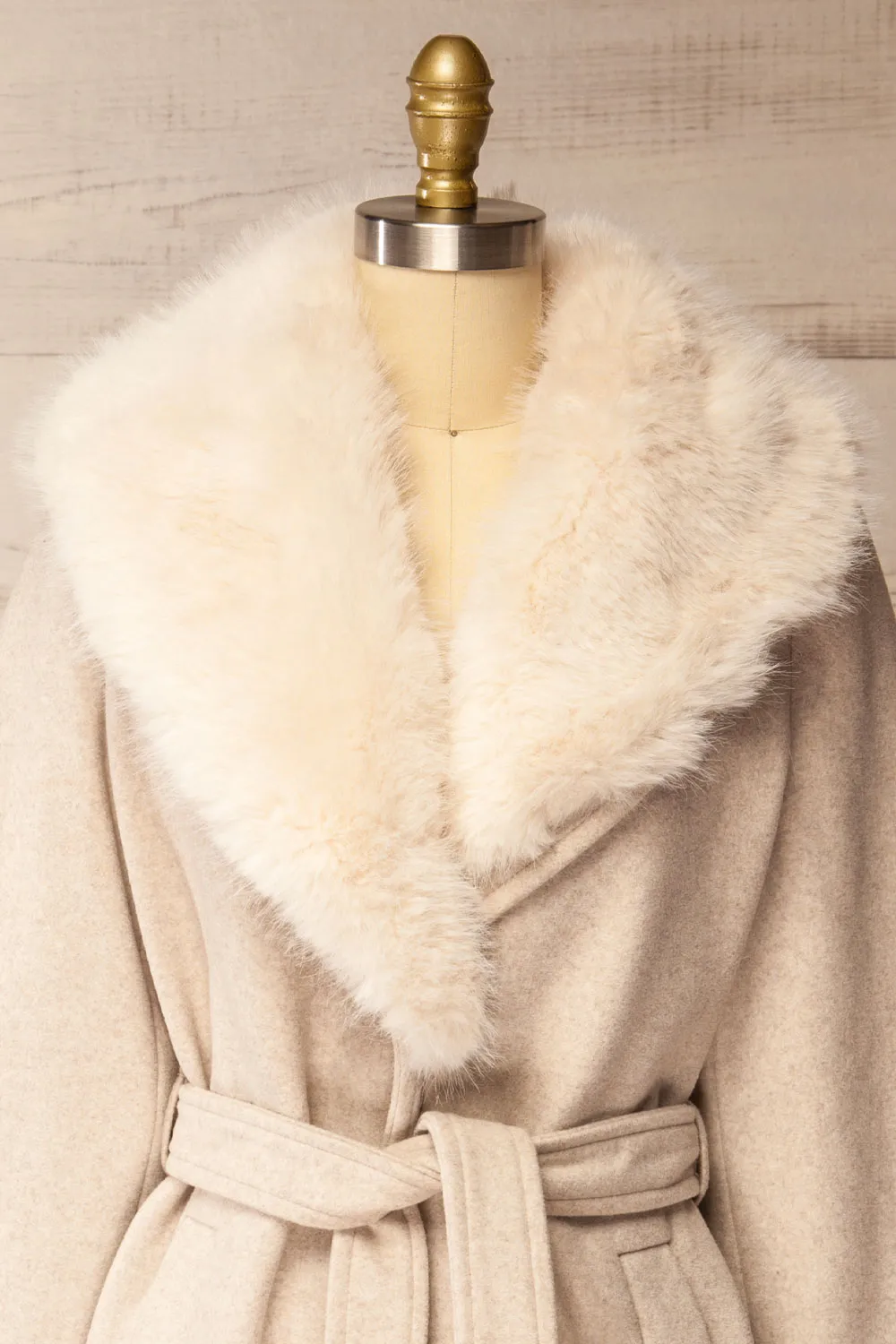 Veracruz | Beige Coat with Faux Fur Collar sold by Boutique 1861 product image thumbnail 4