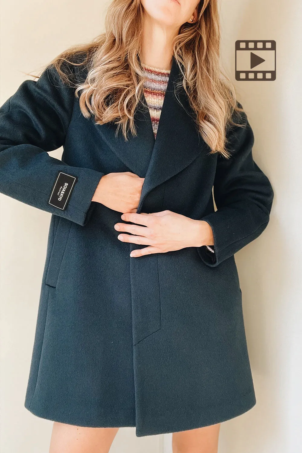 Ellisa Teal | Short Wool Coat by Soia & Kyo sold by Boutique 1861 product image thumbnail 2