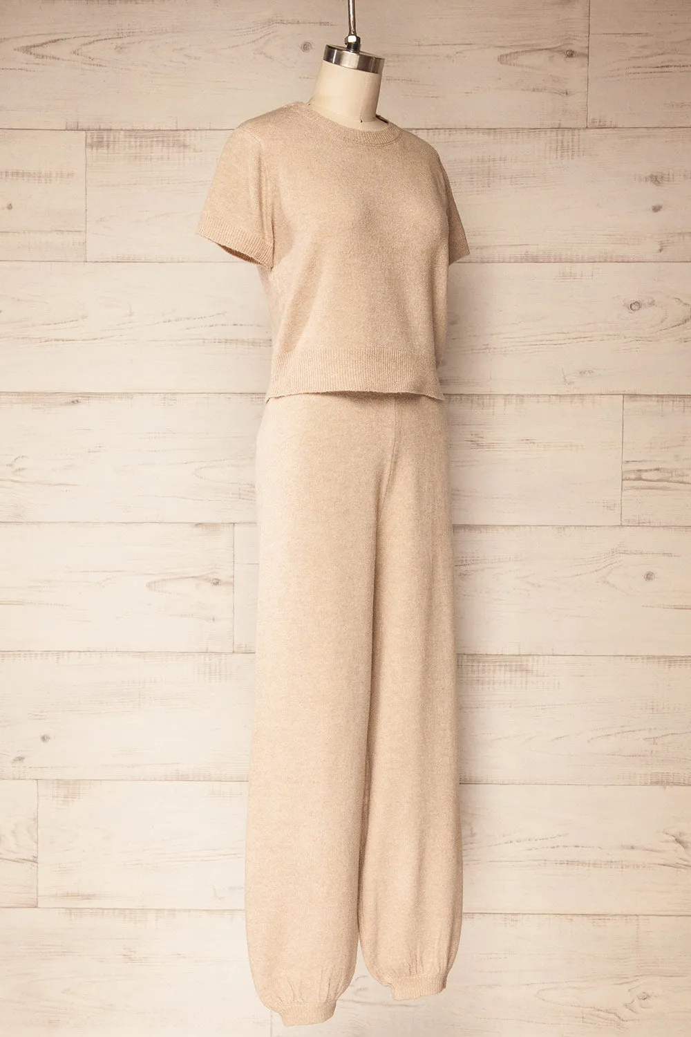 Kano Beige | Knitted Set with Scarf sold by Boutique 1861 product image thumbnail 5