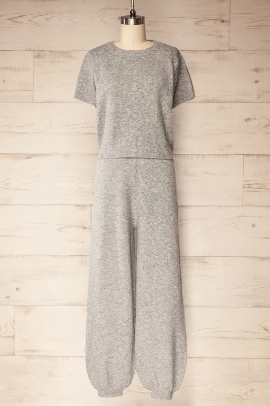 Kano Grey | Knitted Set with Scarf sold by Boutique 1861