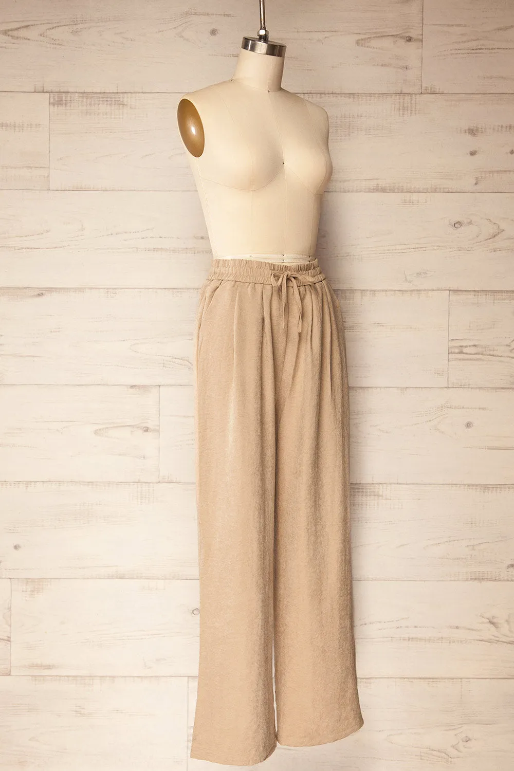 Cabot | Beige Loose-Fitted Pants with Elastic Waistband sold by Boutique 1861 product image thumbnail 3