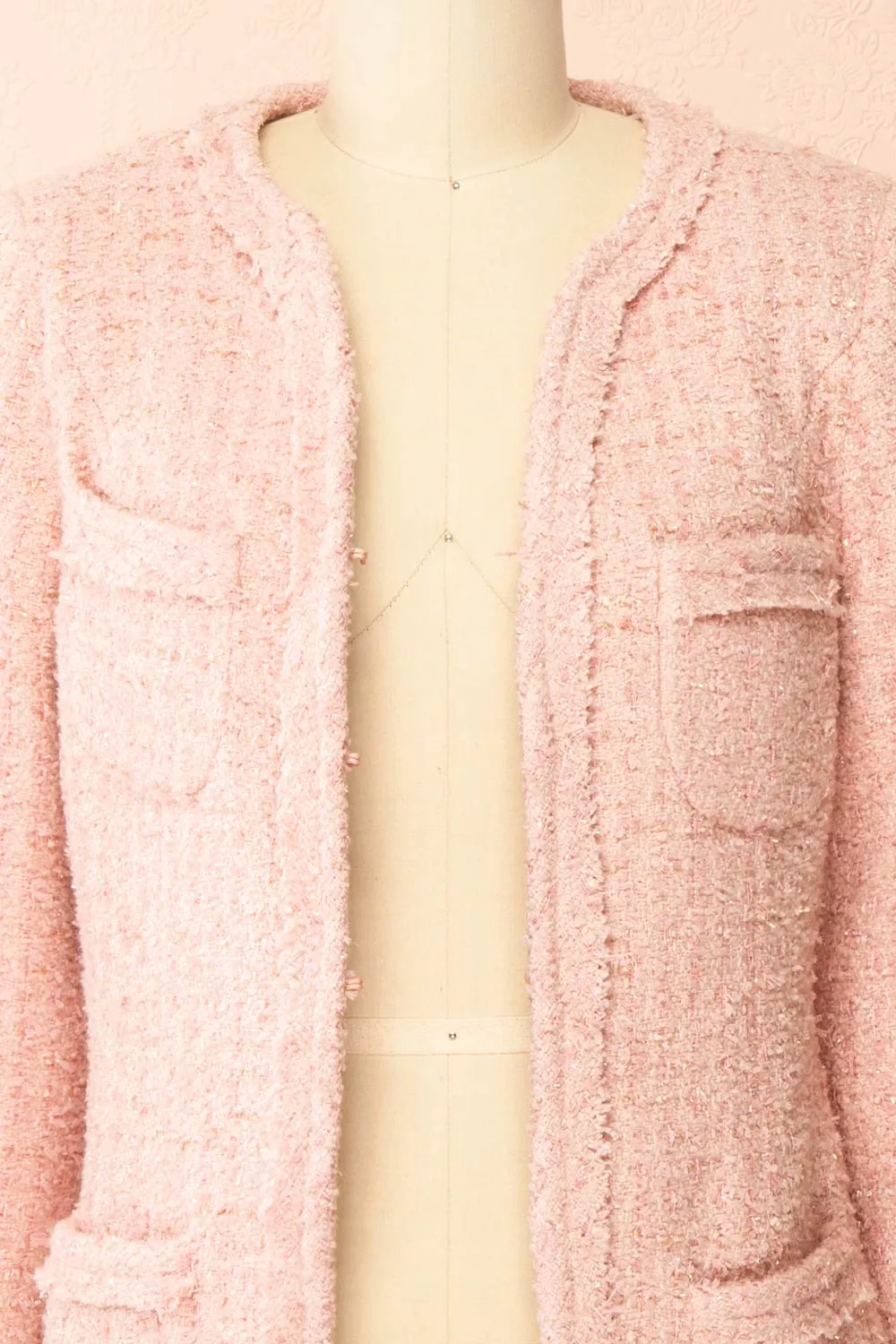 Yasmine | Sparkling Pink Tweed Blazer sold by Boutique 1861 product image thumbnail 3