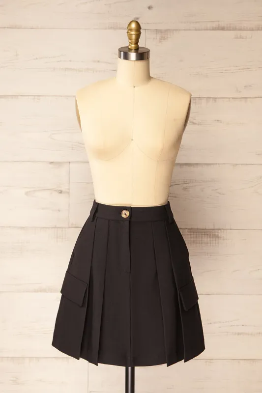 Norco | Short Black Pleated Cargo Skirt sold by Boutique 1861