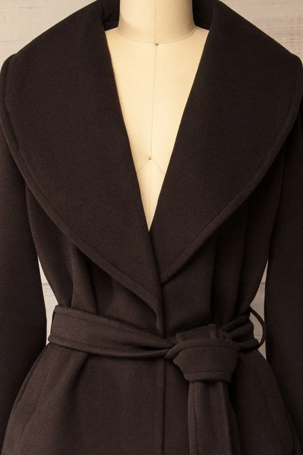 Parma | Long Brown Coat with Belt sold by Boutique 1861 product image thumbnail 5