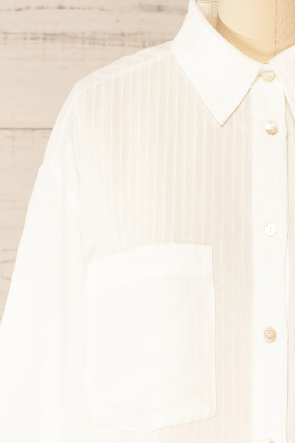 Dhampus | White Shirt with Textured Stripes sold by Boutique 1861 product image thumbnail 2
