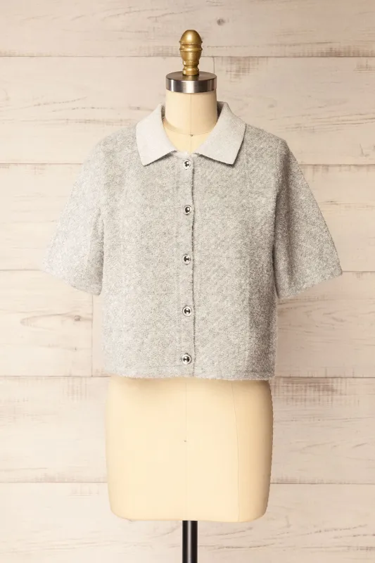 Denton Grey | Short Sleeve Knit Top sold by Boutique 1861