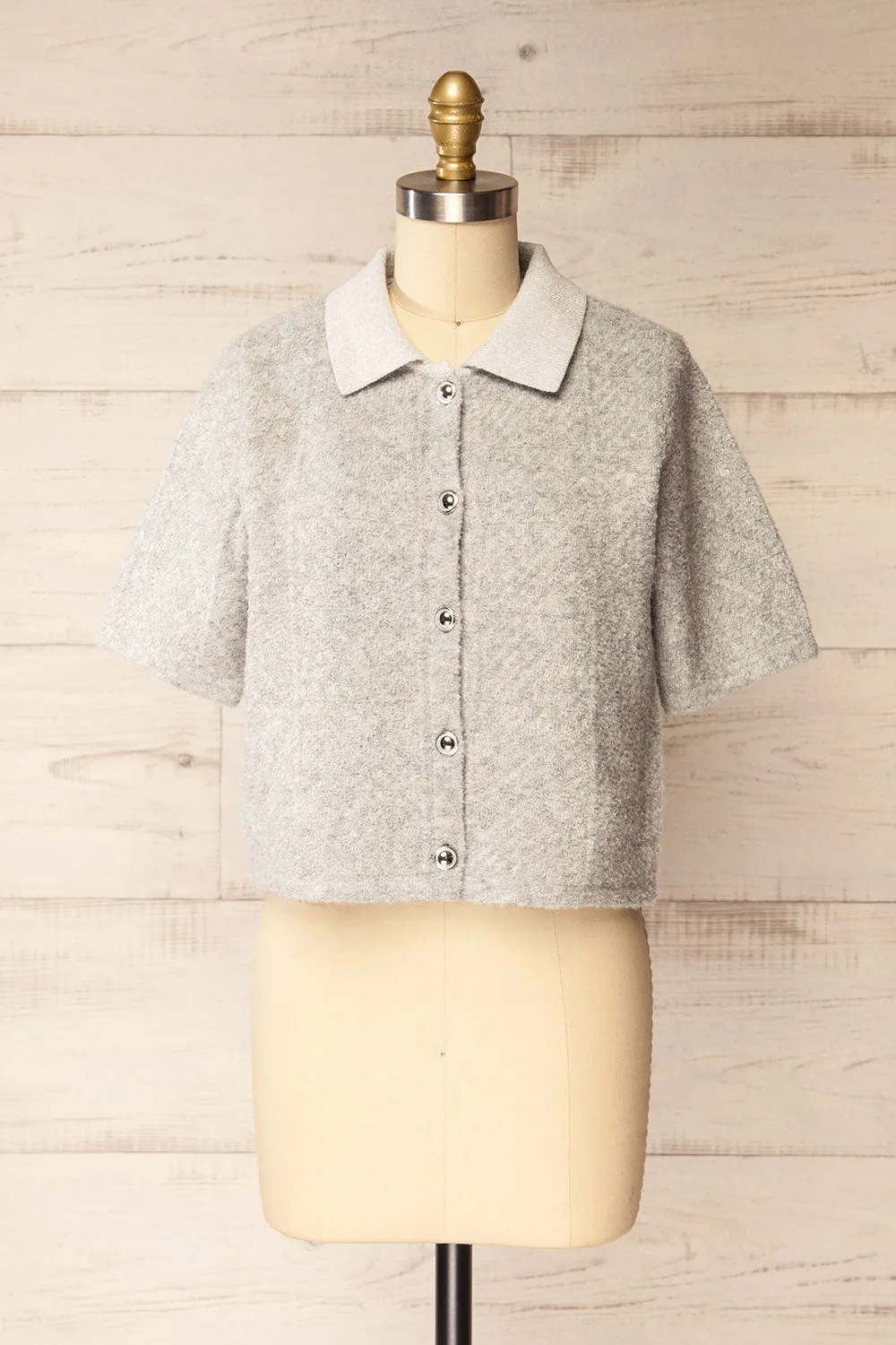 Denton Grey | Short Sleeve Knit Top sold by Boutique 1861