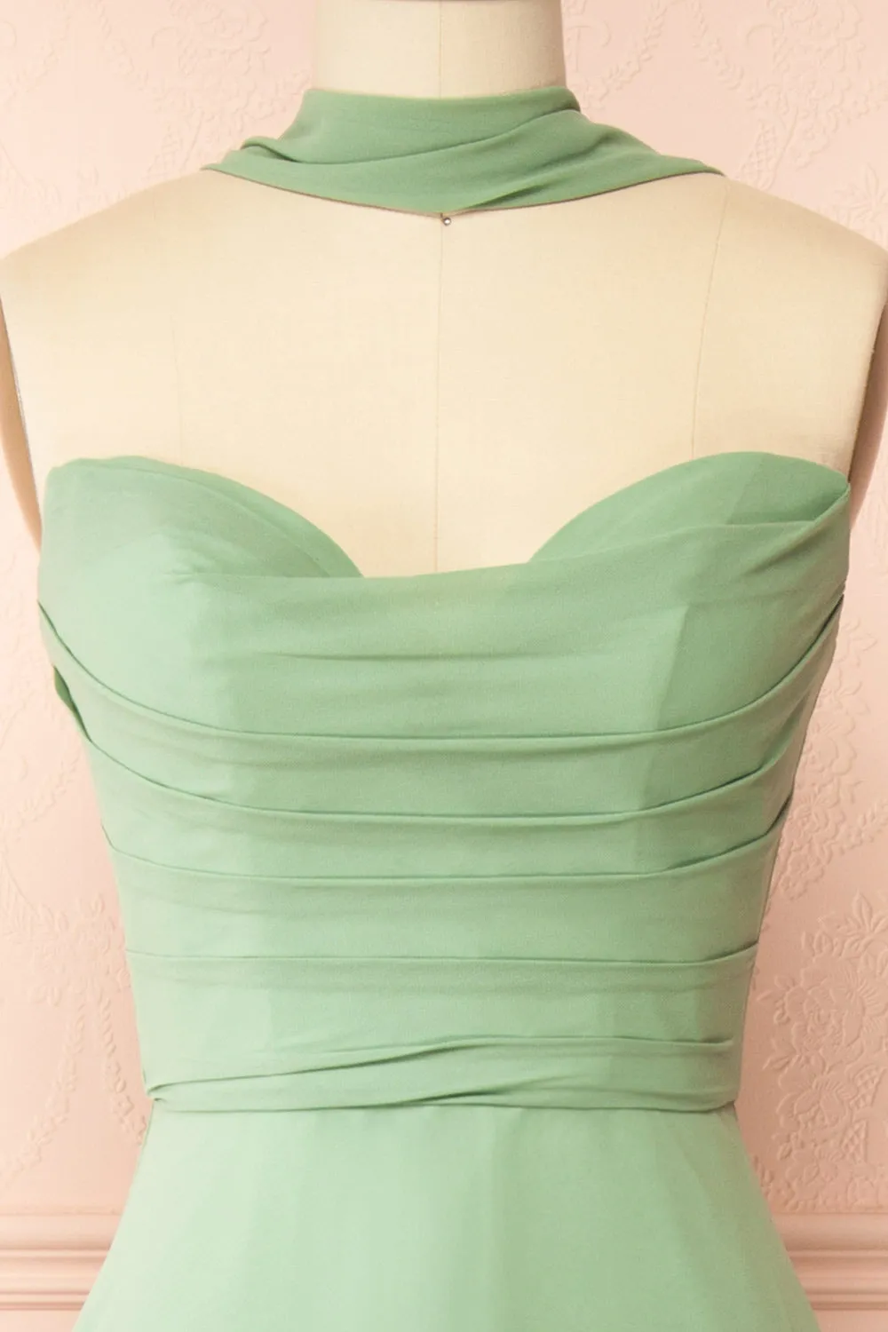 Janie Sage | Chiffon Maxi Dress with Sweetheart Neckline and Scarf sold by Boutique 1861 product image thumbnail 3