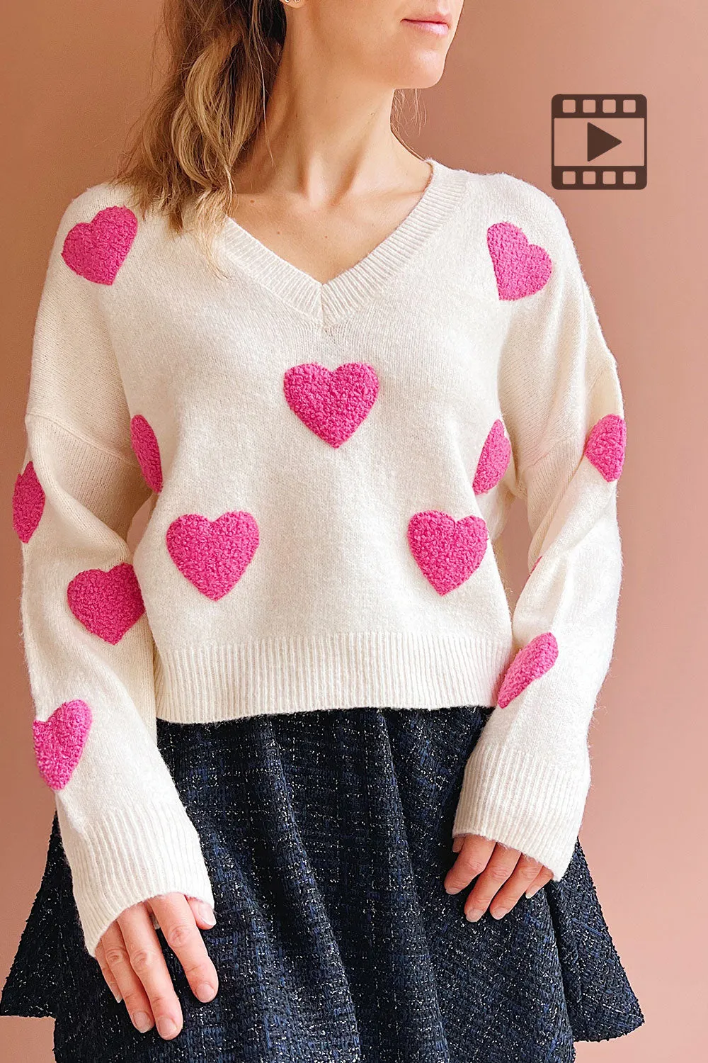 Minerve | Heart Patterned Knit Sweater sold by Boutique 1861 product image thumbnail 2