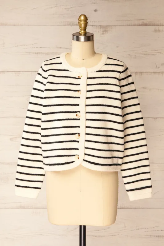 Durham | Striped Thick Knitted Cardigan sold by Boutique 1861