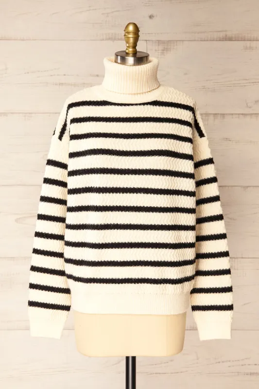 Arcot | Striped Knit Turtleneck Sweater sold by Boutique 1861