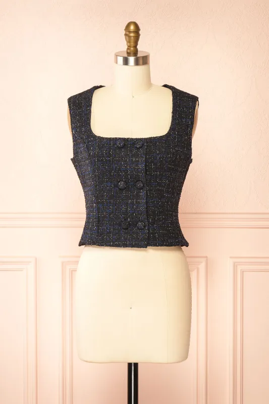 Davie | Sleeveless Sparkling Tweed Top sold by Boutique 1861