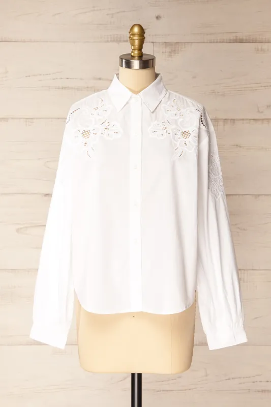 Laredo | White Shirt with Openwork Details sold by Boutique 1861